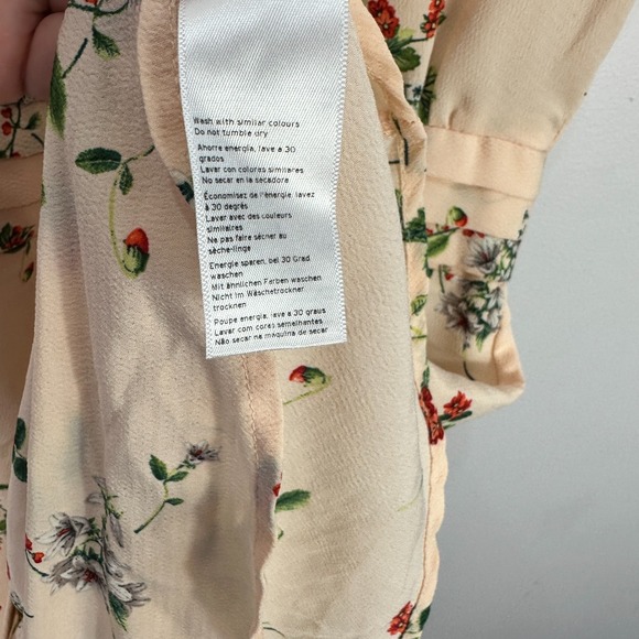 Topshop Floral Button Front Mini Dress Womens 4 Romantic Whimsical Fairy Cottage - Picture 8 of 9